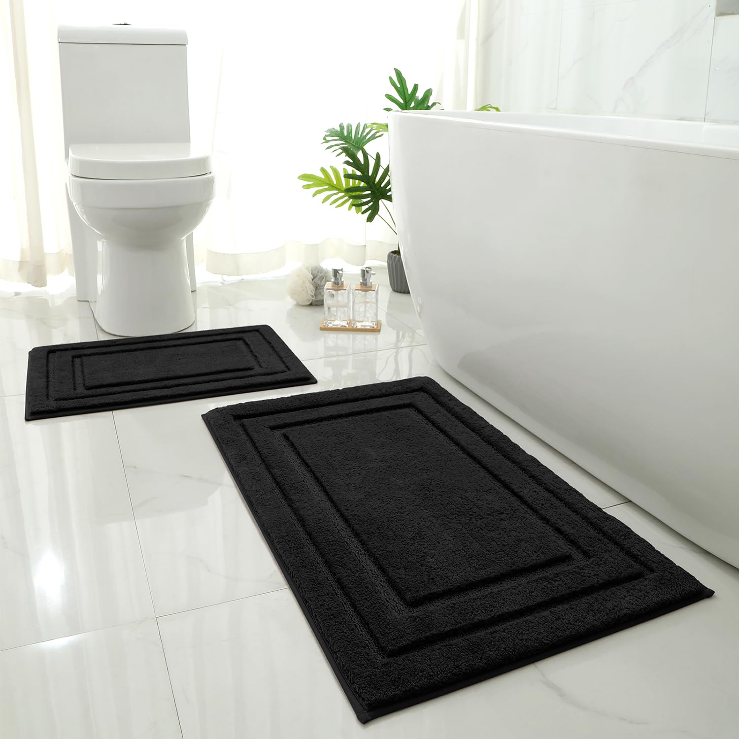 HOMEIDEAS bath rug set soft and absorbent for warm feet