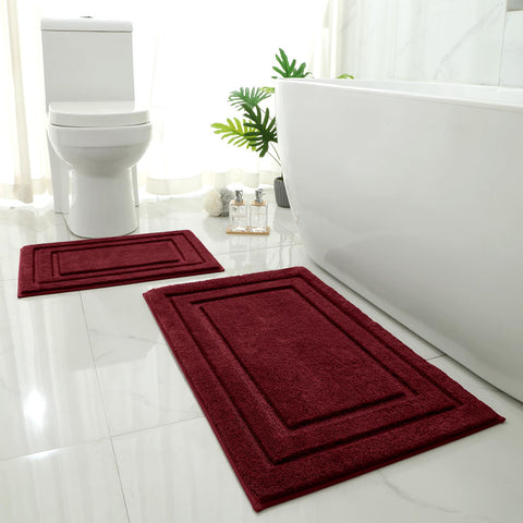 HOMEIDEAS bath rug set – ultra-soft microfiber texture for warm feet after shower.