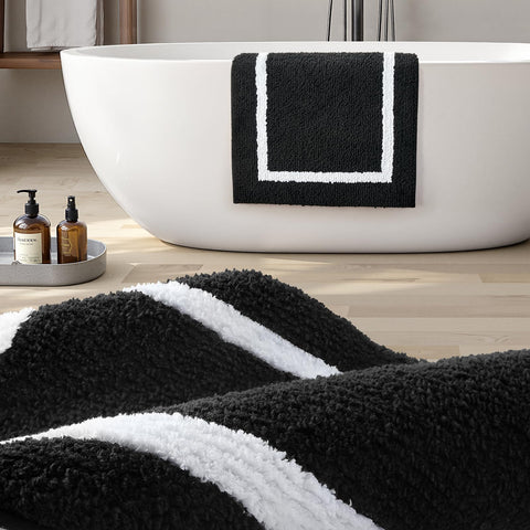 HOMEIDEAS bath rug set versatile for bathrooms, bedrooms, and entryways.