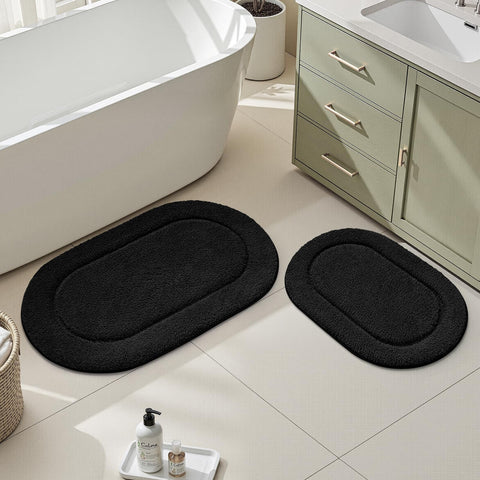 HOMEIDEAS bathroom rug set, large mat, non-slip backing for secure, dry floors.