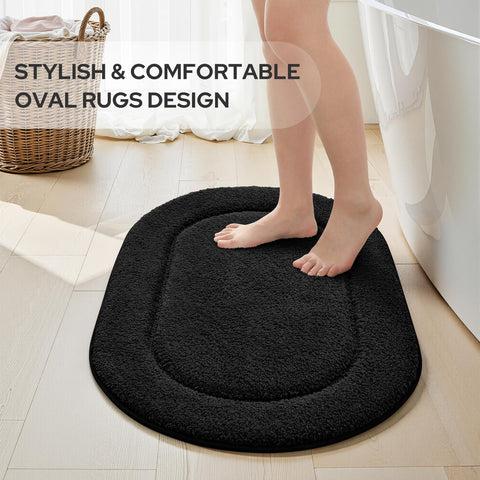 HOMEIDEAS 2-piece small rug, absorbent microfiber mat for quick moisture pickup.
