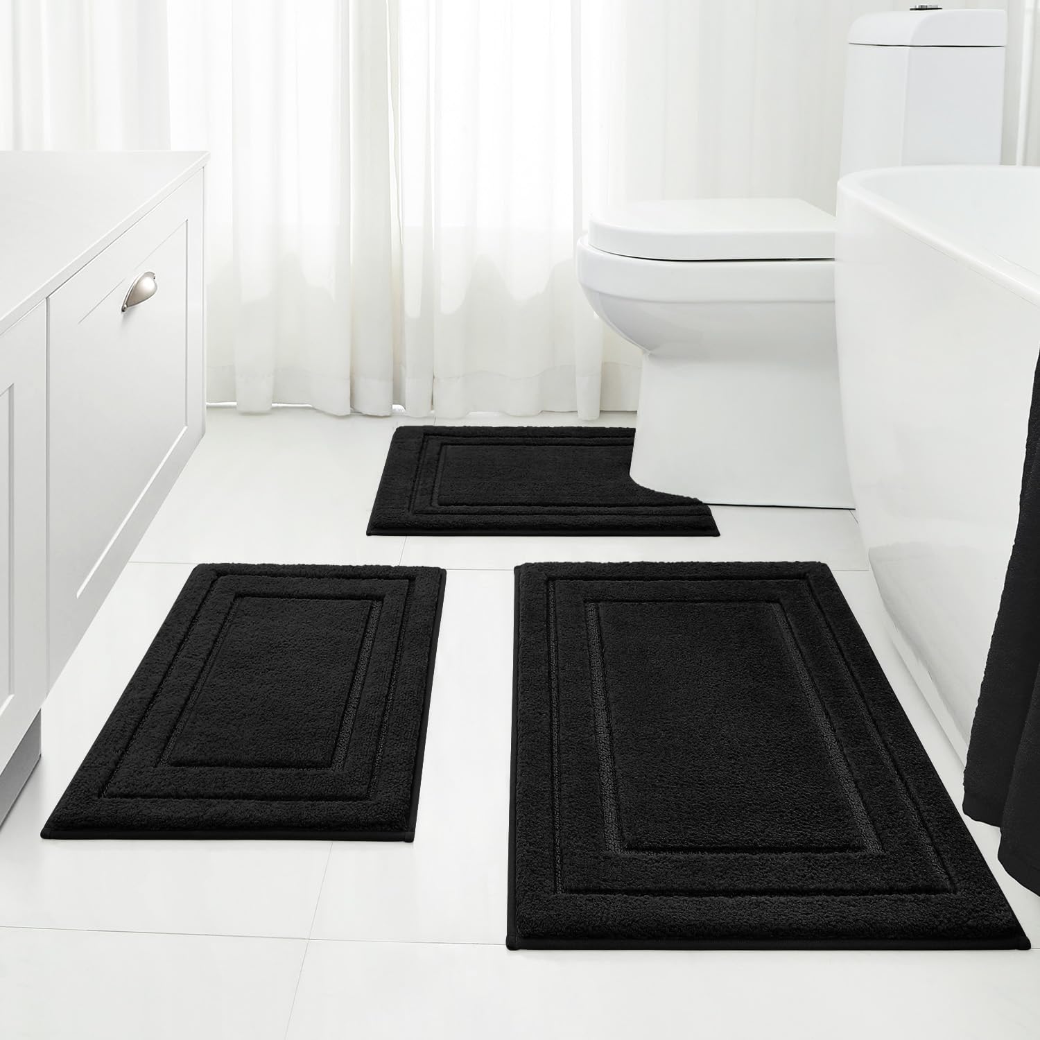 HOMEIDEAS 3-piece rug set 16x24 showcases plush softness for cozy morning routines