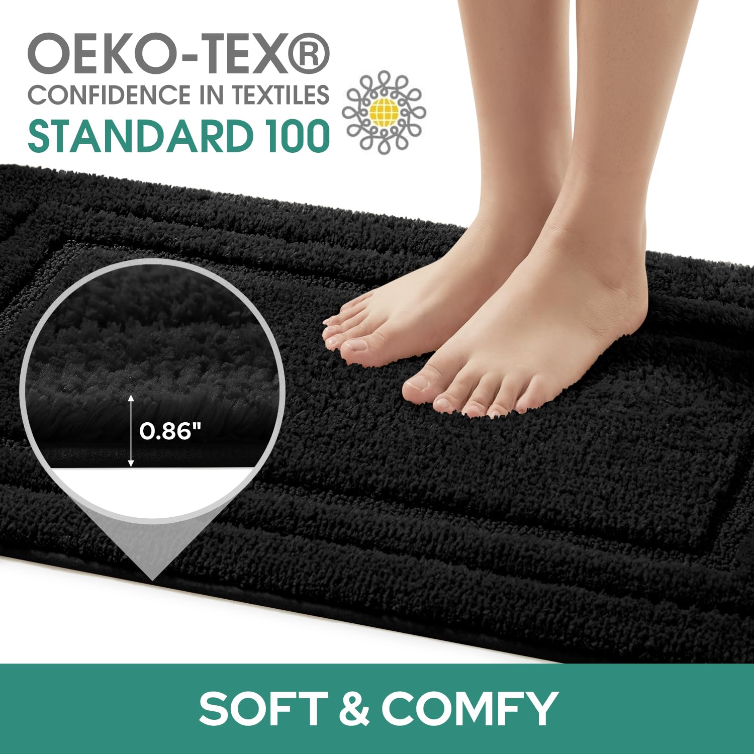 HOMEIDEAS 3-piece set 20x32 highlights absorbent fibers for faster drying after showers