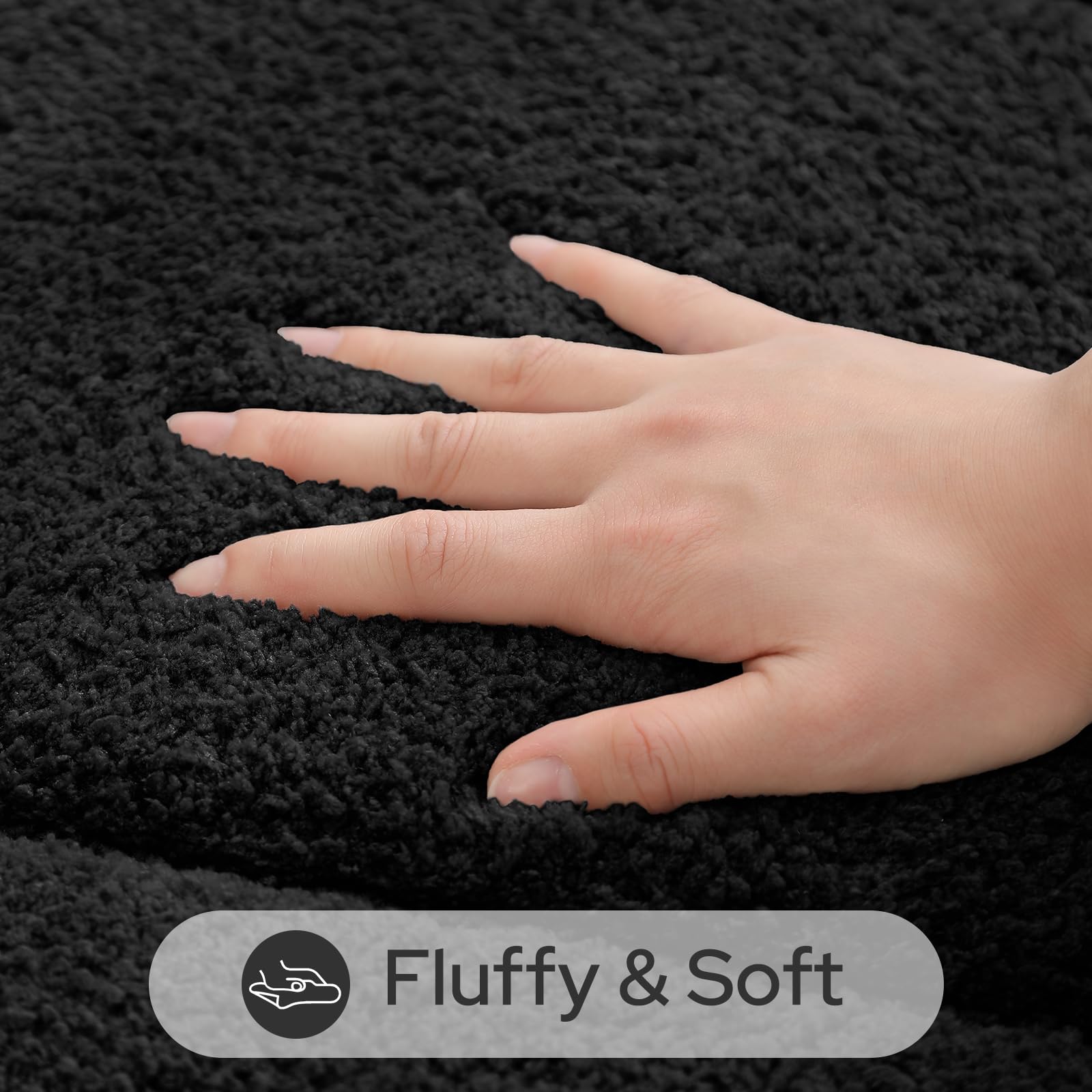 HOMEIDEAS bathroom rugs set, quick-drying design for bath and shower area.