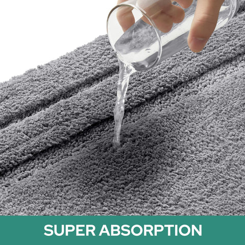 HOMEIDEAS U shaped 20x24 grey mat for safe bathroom entry
