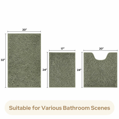 HOMEIDEAS ultra-soft chenille rug offers plush comfort and absorbency.