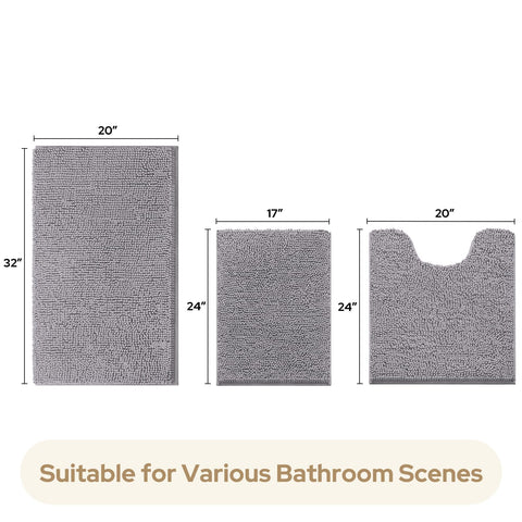 HOMEIDEAS ultra-soft chenille mat set delivers cozy underfoot comfort.
