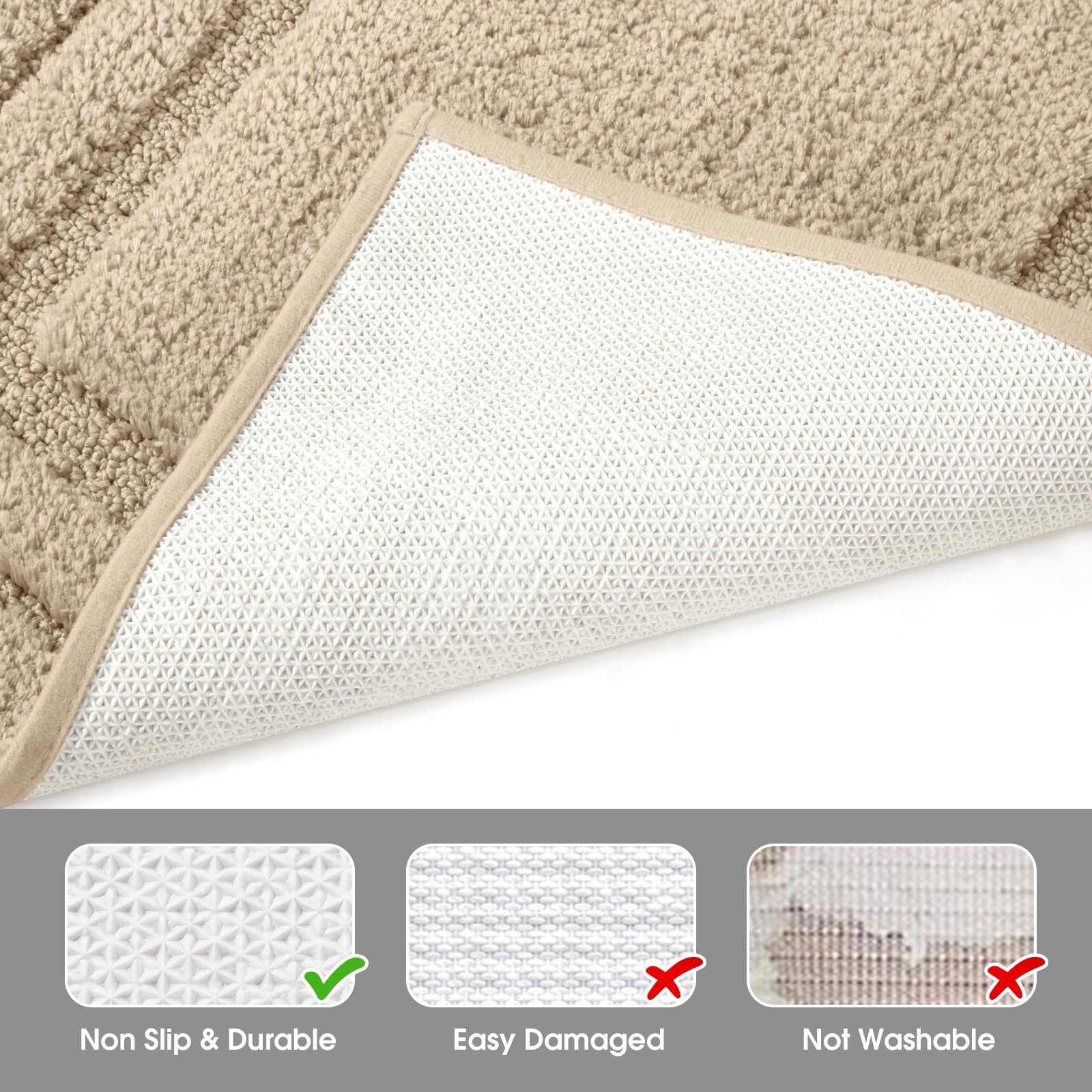 Homeideas microfiber rug texture, absorbent surface for quick water pickup