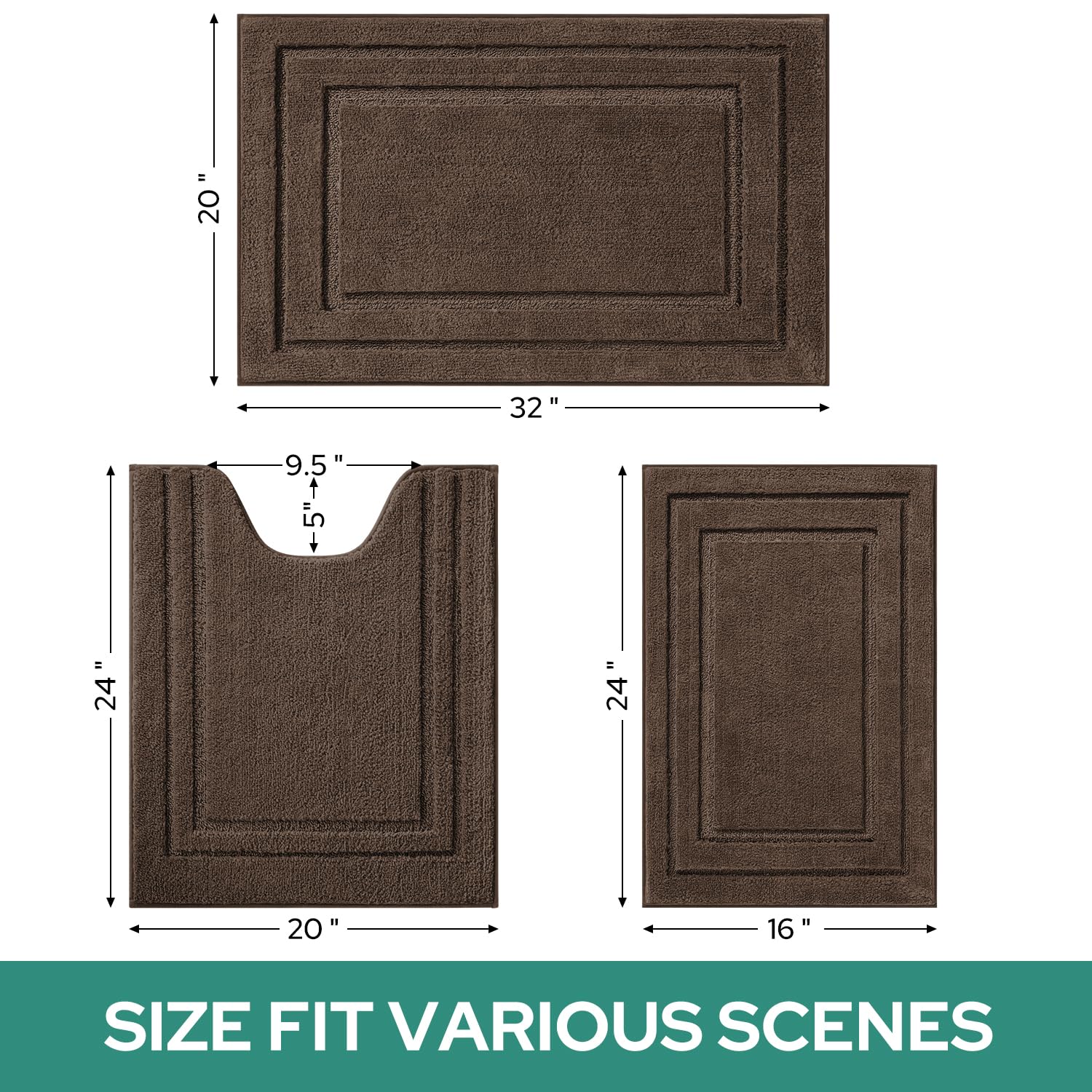 HOMEIDEAS brown 3-piece set complements neutral decor beautifully.