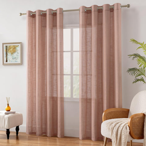 HOMEIDEAS dusty blush drapes brighten living spaces with subtle color and texture.