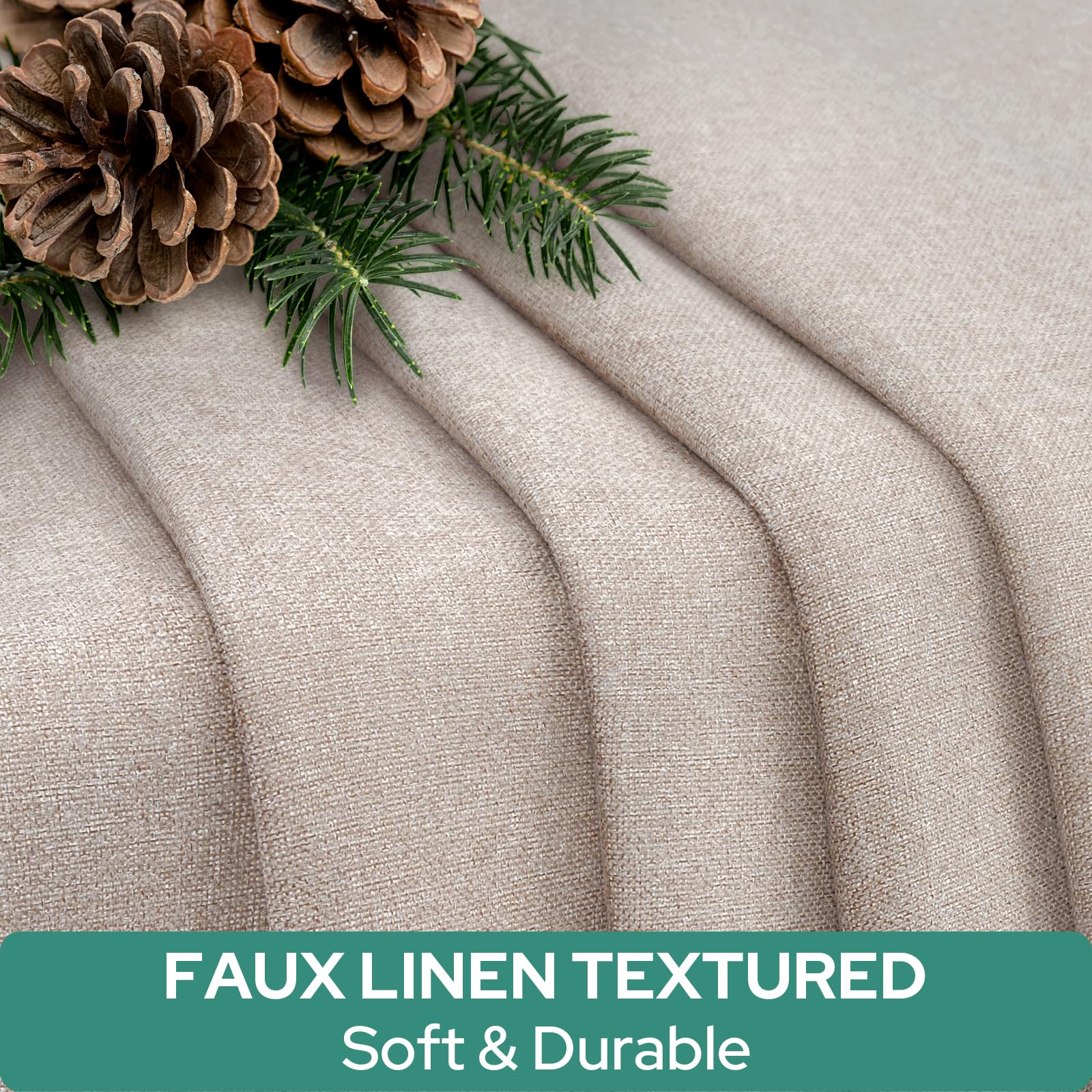HOMEIDEAS linen blackout door-curtain close-up texture highlighting natural linen feel