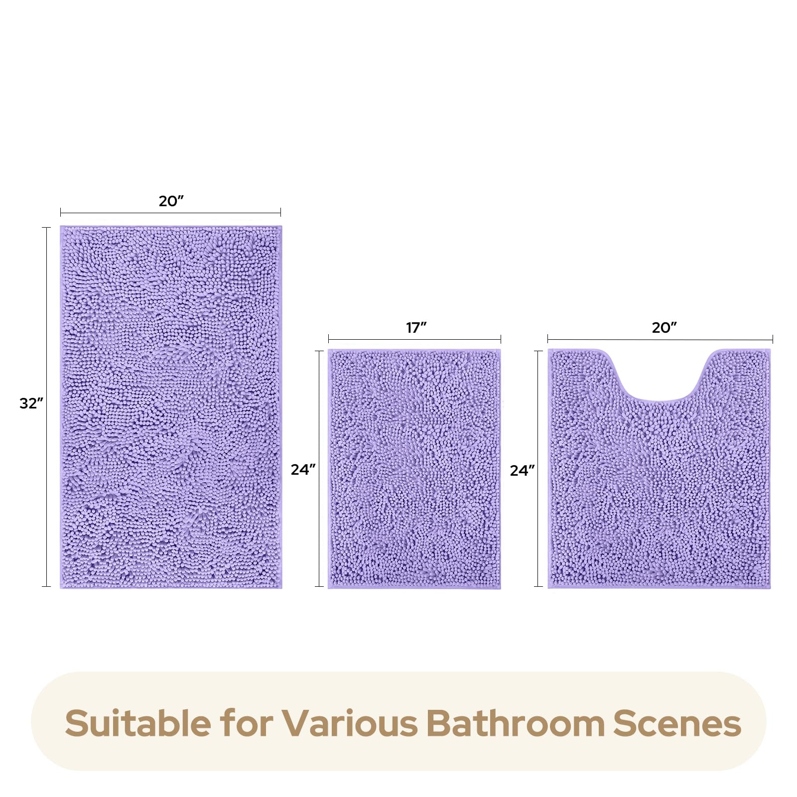 HOMEIDEAS machine-washable rug set for easy cleaning and maintenance.