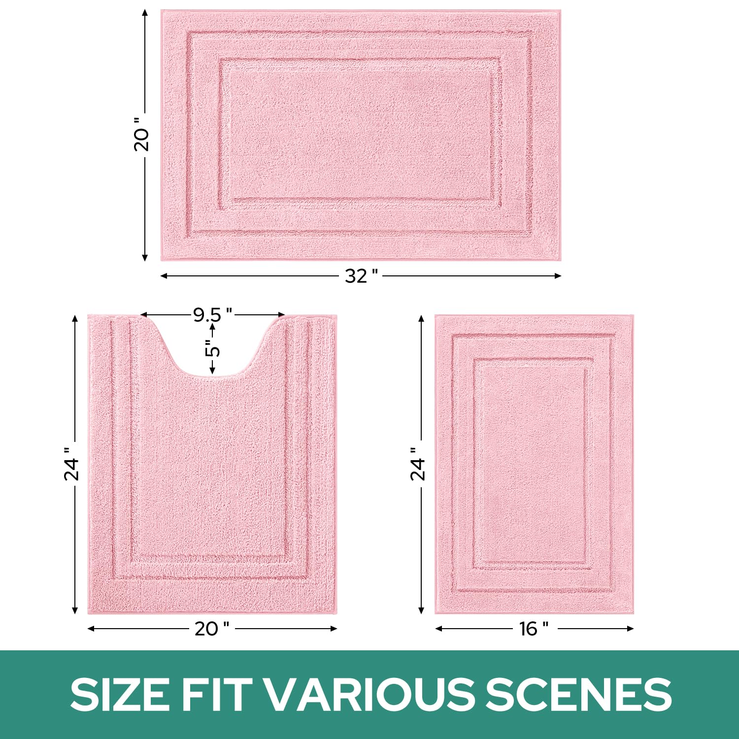 HOMEIDEAS three-piece set fits bathroom, kitchen, and entryway decor.
