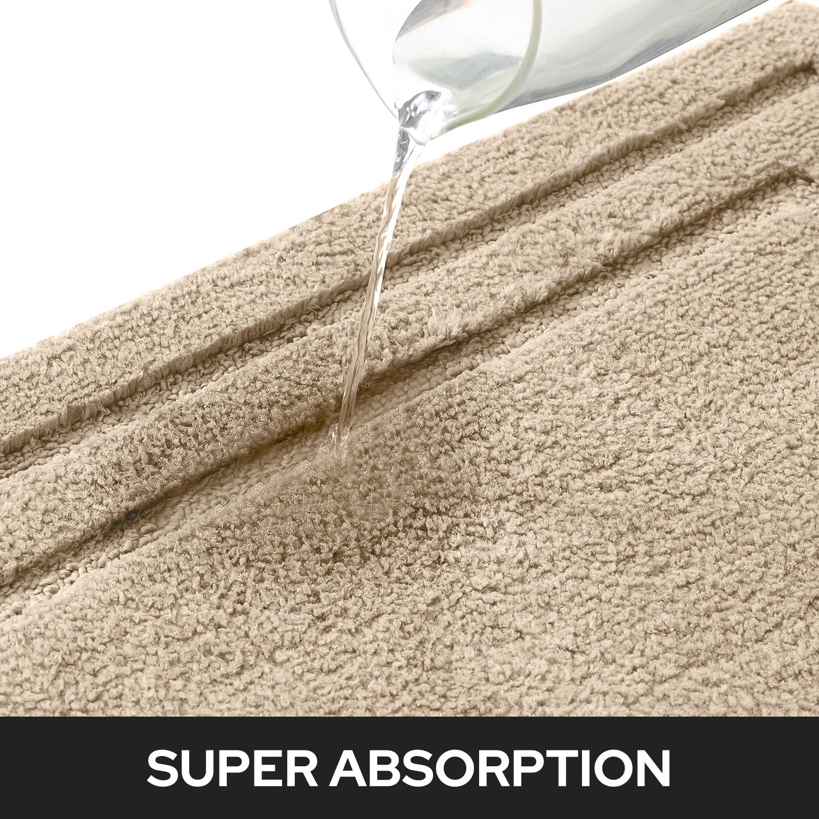 Homeideas microfiber rug close-up beige fibers, soft underfoot feel