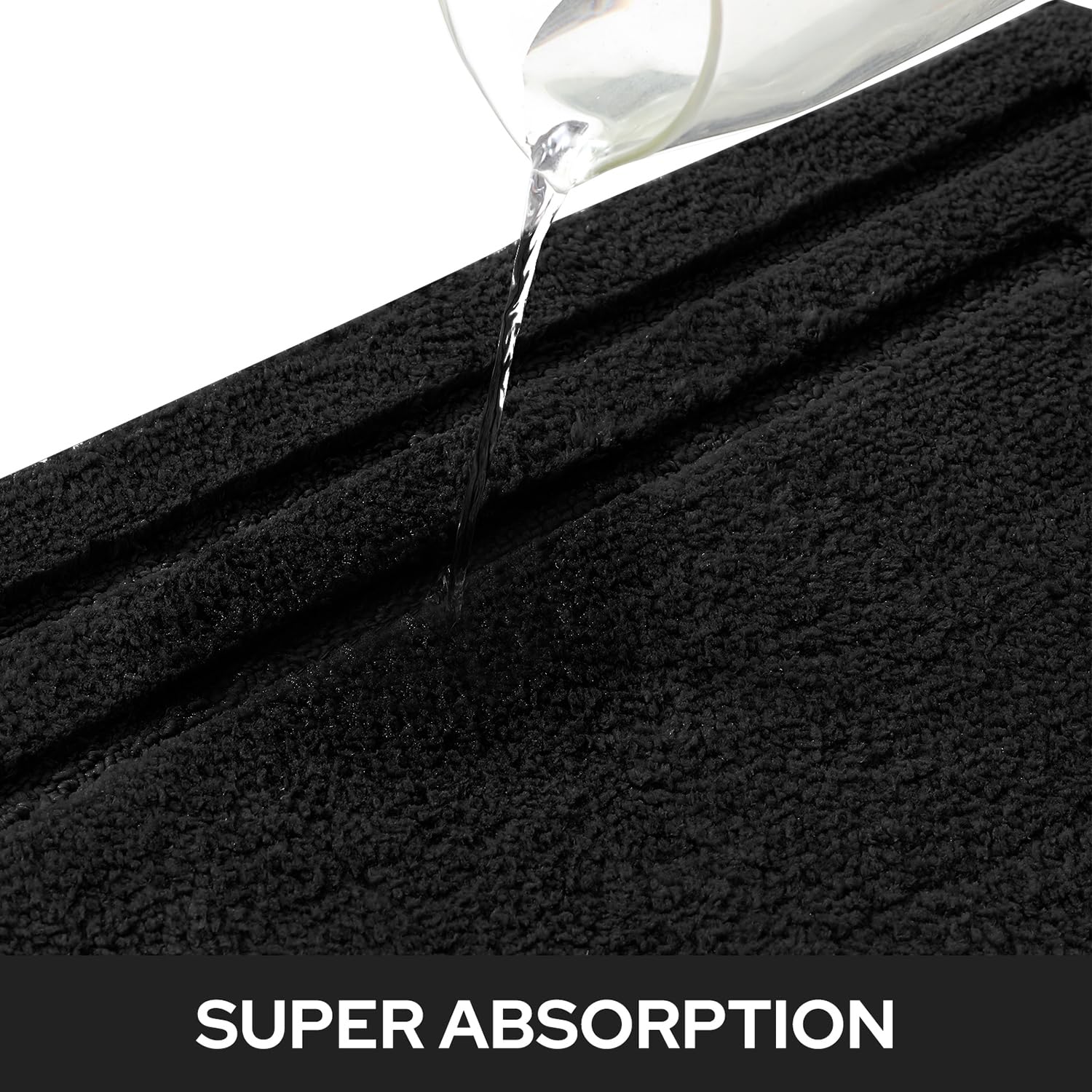 HOMEIDEAS microfiber shag bath mat absorbs moisture quickly