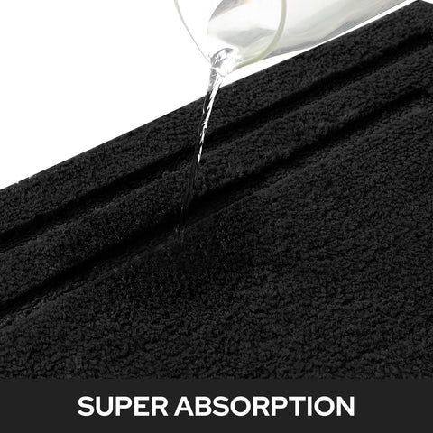 HOMEIDEAS microfiber shag bath mat absorbs moisture quickly