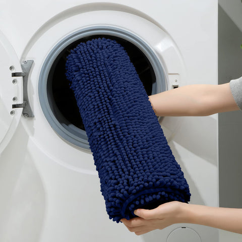 HOMEIDEAS Navy fibers absorb water quickly to keep floors dry