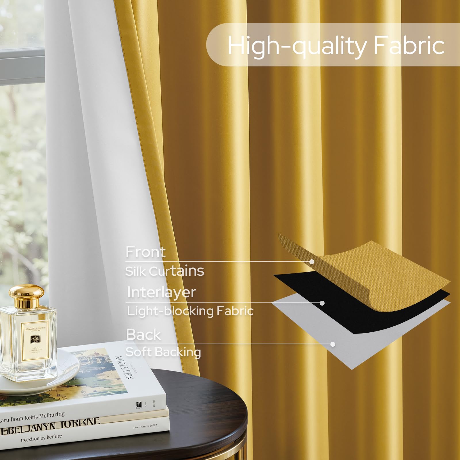 Noise-reduction HOMEIDEAS curtains reduce exterior sounds for peaceful spaces