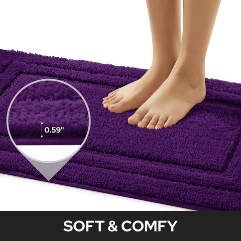 HOMEIDEAS non-slip back rug with TPR backing stays in place on dry floors.