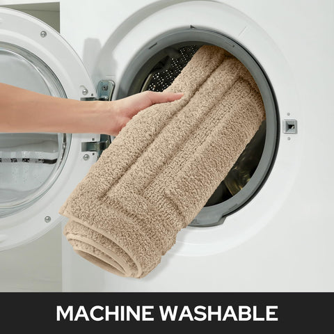 Homeideas bath rugs machine-washable, gentle cycle ready