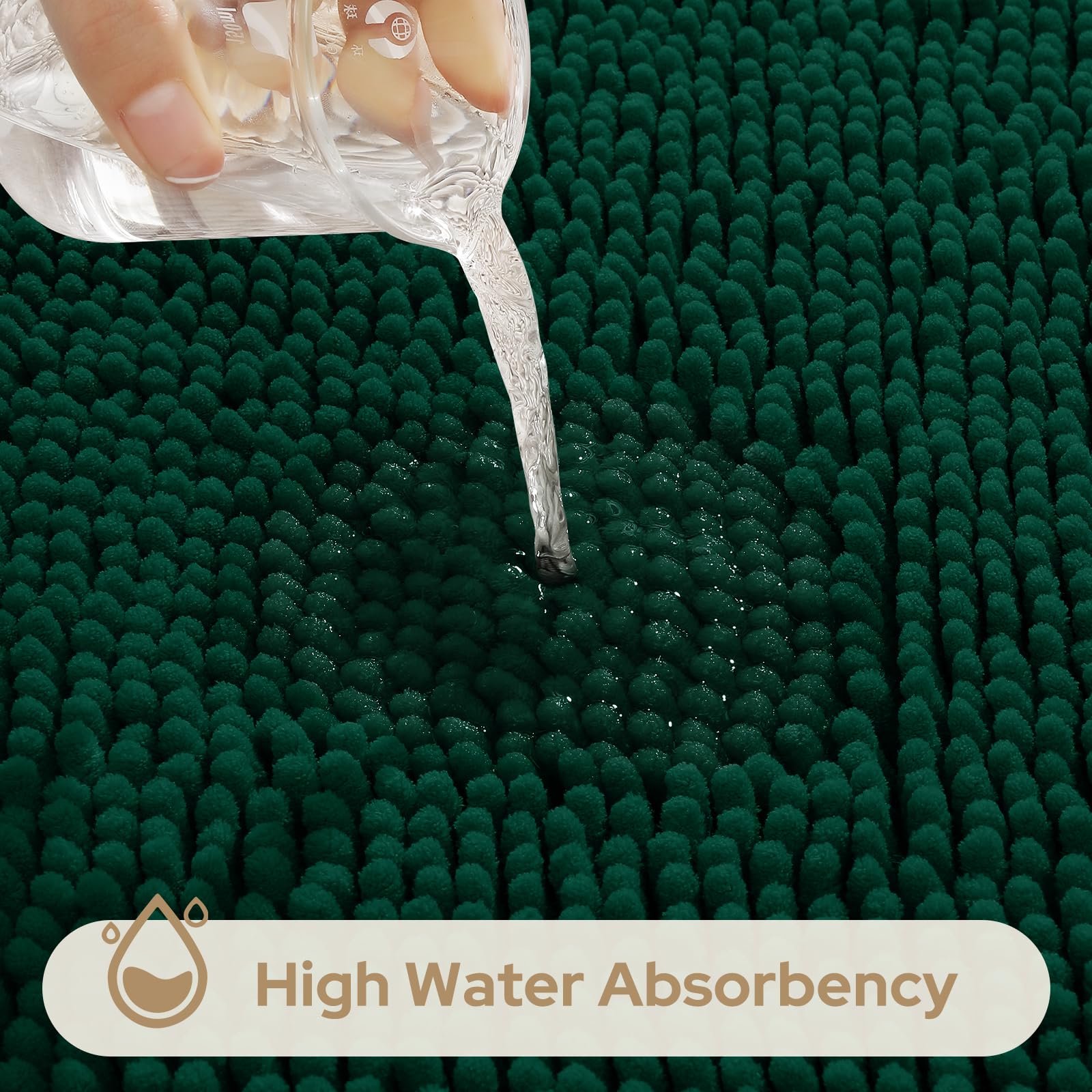 HOMEIDEAS non-slip backing keeps you steady on slippery floors.