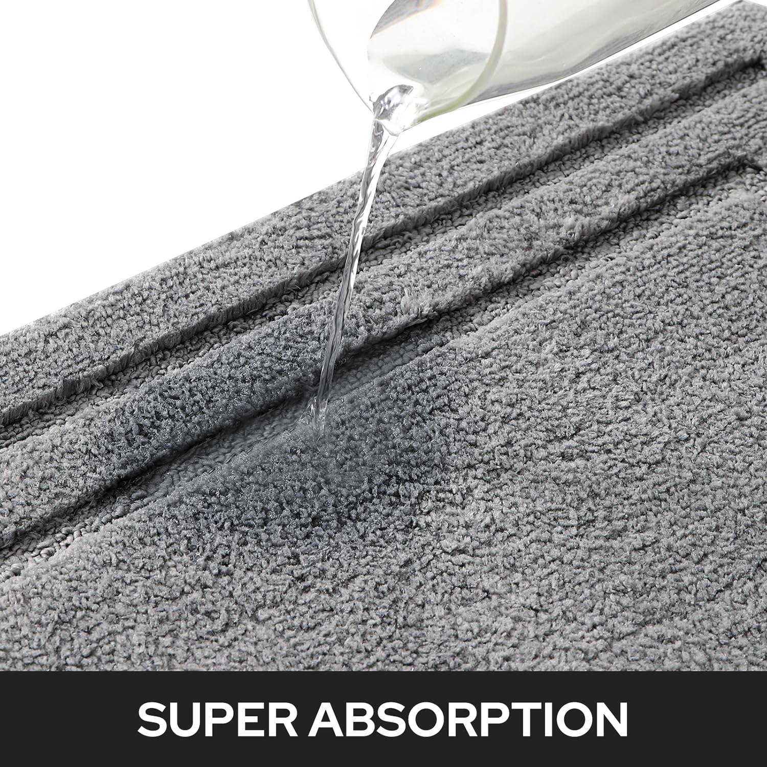 HOMEIDEAS non-slip TPR backing keeps mats secure on dry floors
