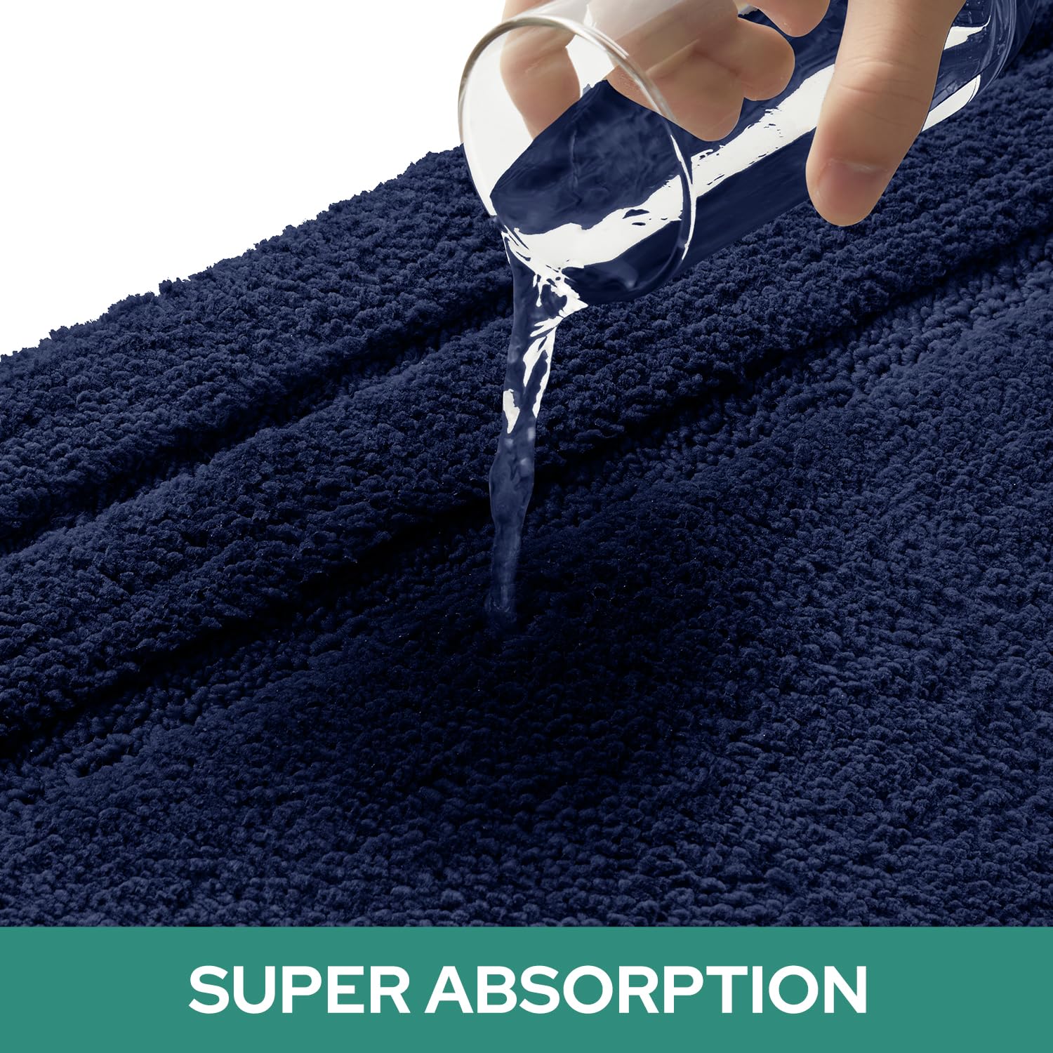 HOMEIDEAS non-slip backing keeps mats securely in place on tile floors.