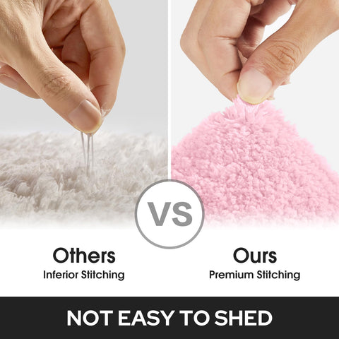 HOMEIDEAS pink bath rug being machine washed for easy care.
