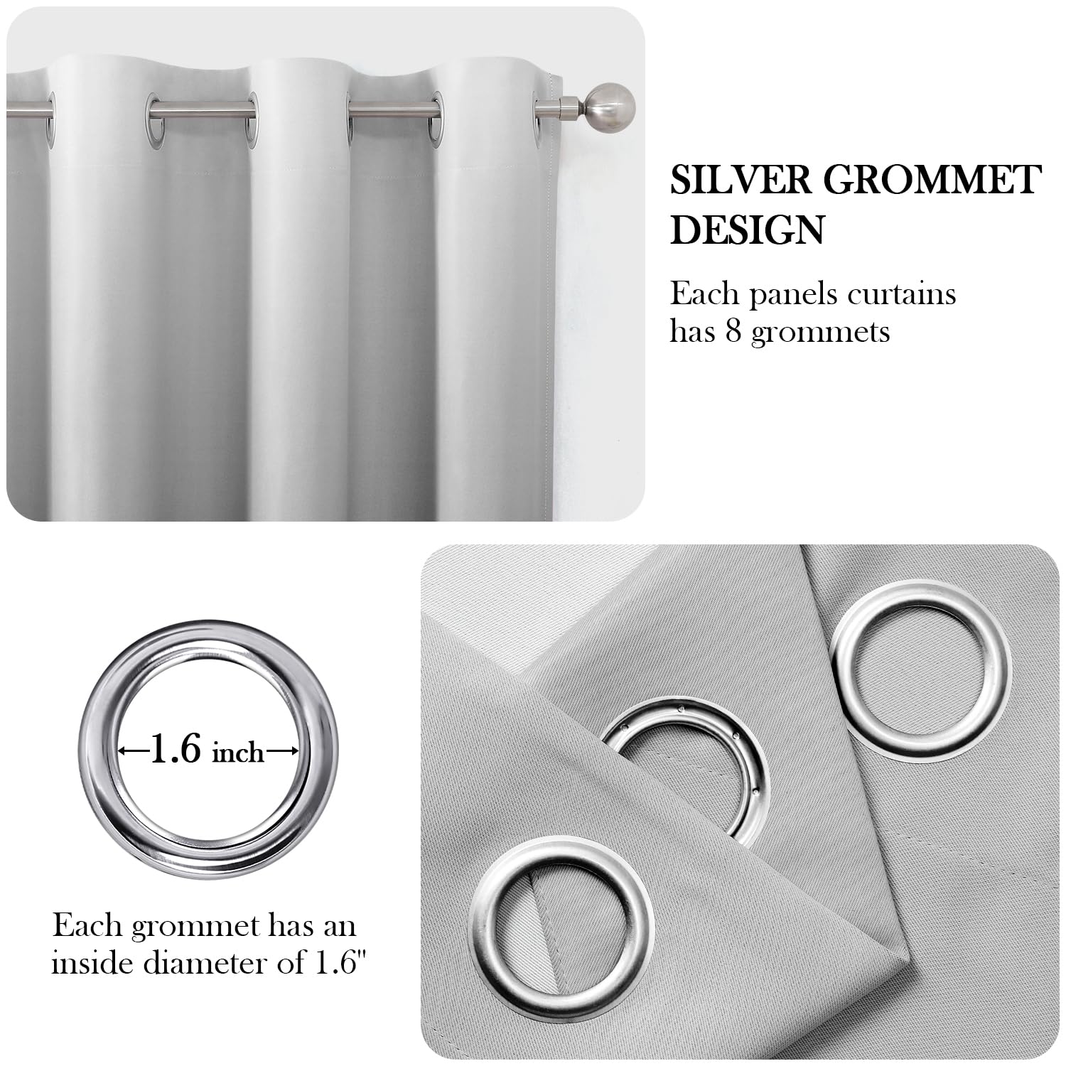 HOMEIDEAS polyester curtains are soft, durable, and colorfast.