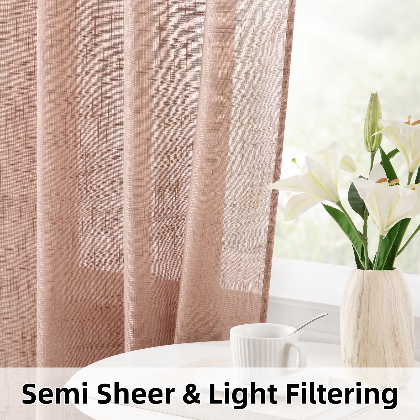 HOMEIDEAS premium linen-texture fabric elevates space with organic drape and depth.