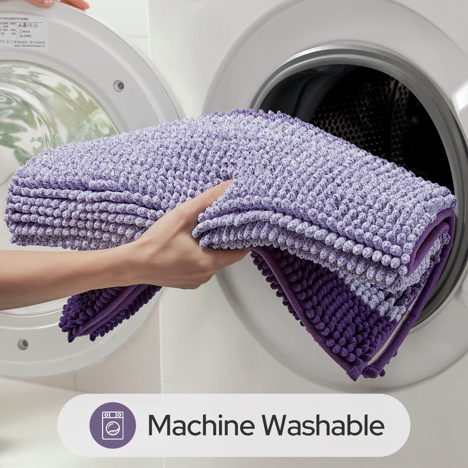 HOMEIDEAS purple bath mats add plush comfort to home decor