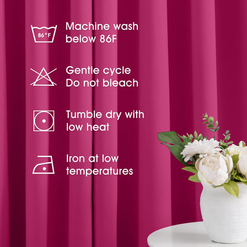 HOMEIDEAS Raspberry blackout curtains panel 2 complements panel 1 for full privacy and style.