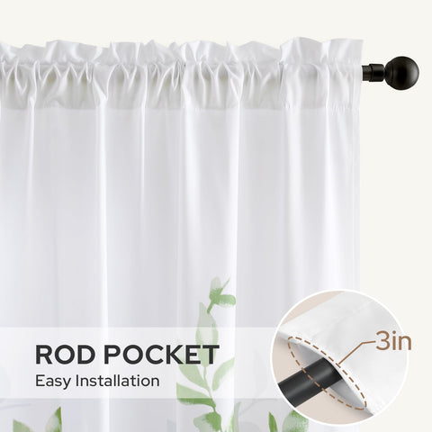 Homeideas rod-pocket design for easy, damage-free installation.