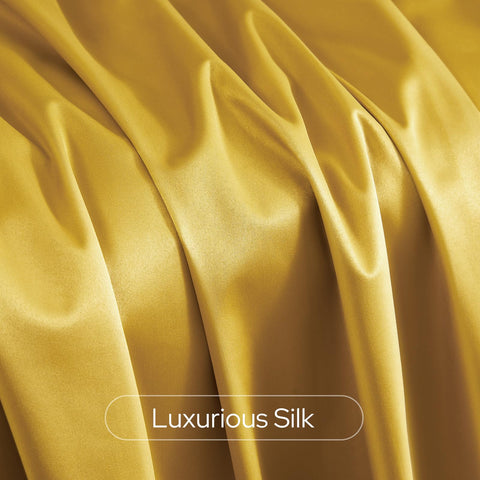 Silk-like HOMEIDEAS curtains display elegant folds and smooth texture