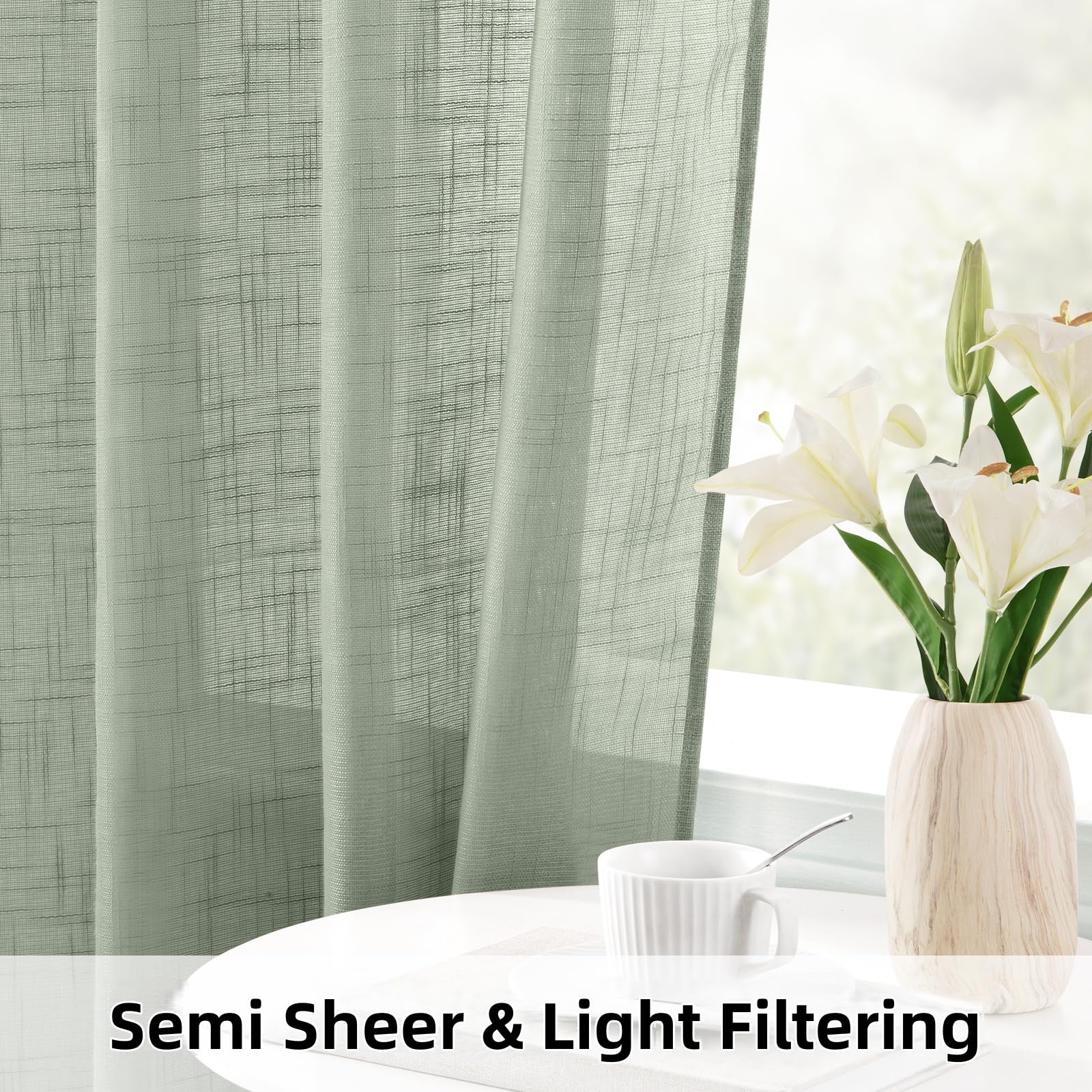 HOMEIDEAS curtains with silver grommets mounted for easy hanging.