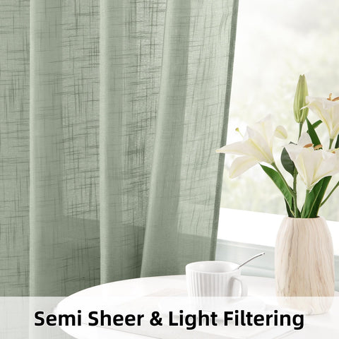 HOMEIDEAS curtains with silver grommets mounted for easy hanging.