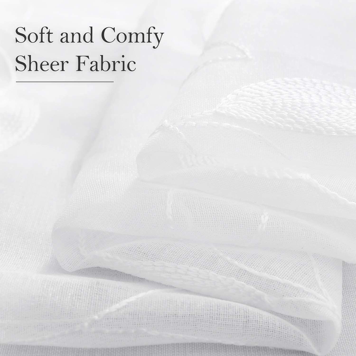 HOMEIDEAS soft polyester fabric with light diffusion for bright, airy feel.