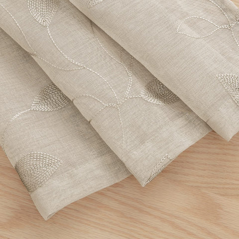 HOMEIDEAS taupe sheer curtains suit living room, bedroom, and dining spaces.