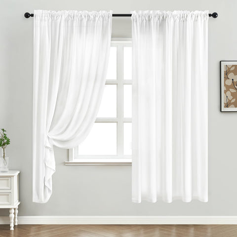 HOMEIDEAS textured silky fabric curtains with a smooth touch and durable weave