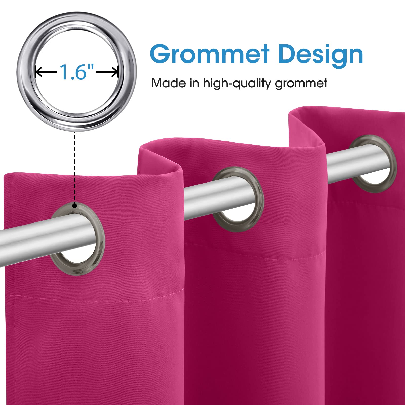 HOMEIDEAS Thermal grommet weave detail highlights enhanced heat control and easy operation.