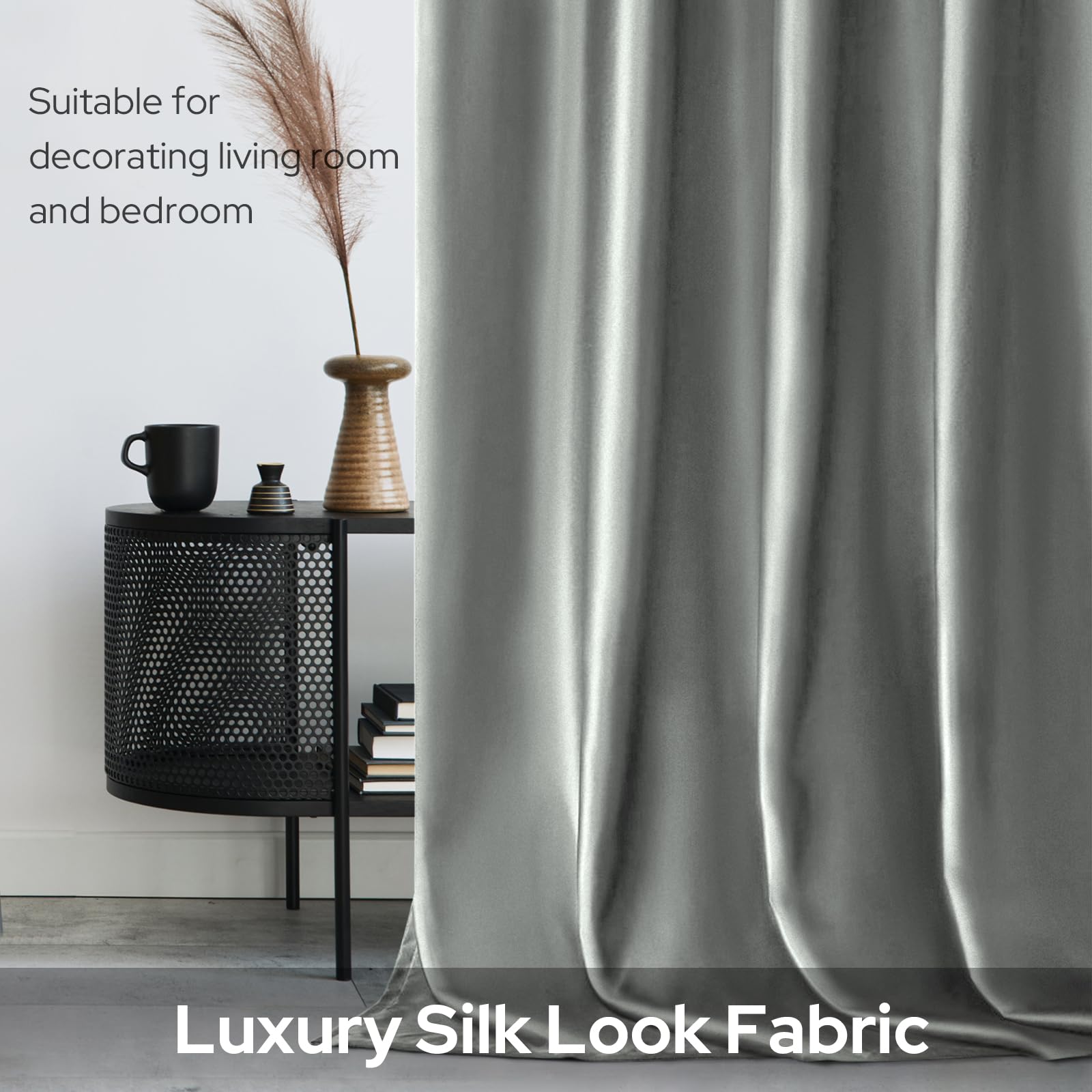 HOMEIDEAS triple-weave blackout curtains help curb heat transfer and UV exposure.