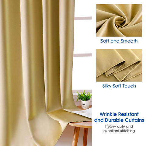 HOMEIDEAS triple-weave blackout curtains thermal insulation reduce energy transfer.