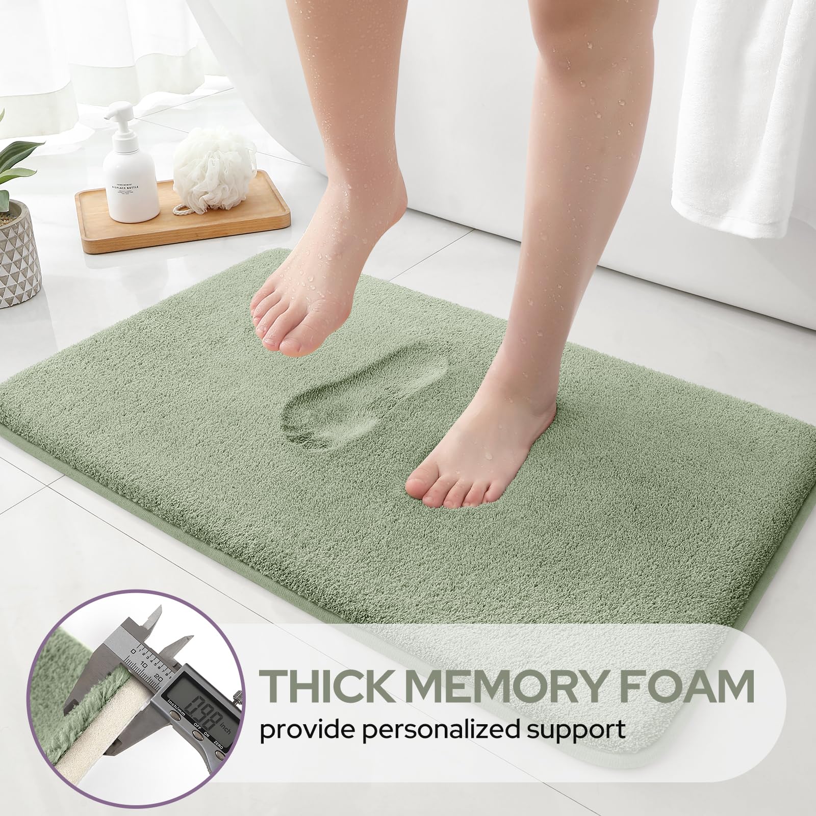 HOMEIDEAS U-shape toilet mat 20x24 stays firmly in place