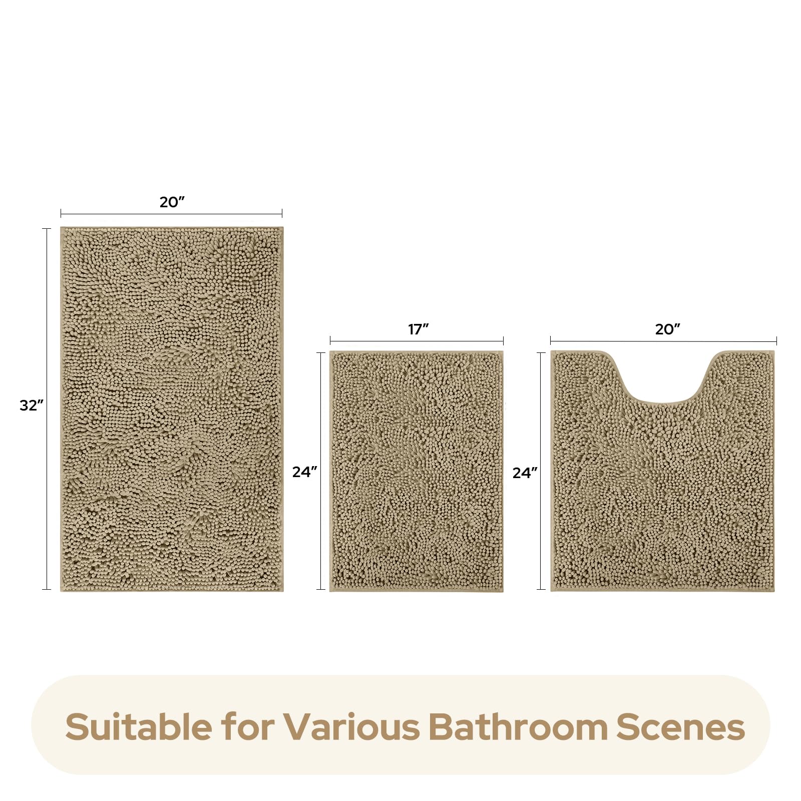HOMEIDEAS ultra-soft chenille fibers create plush underfoot feel and moisture management
