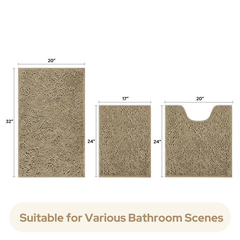 HOMEIDEAS ultra-soft chenille fibers create plush underfoot feel and moisture management