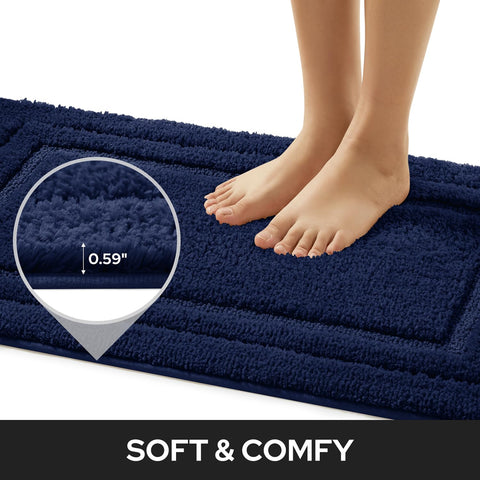 HOMEIDEAS ultra-soft microfiber bath mat offers warm feet and quick drying.