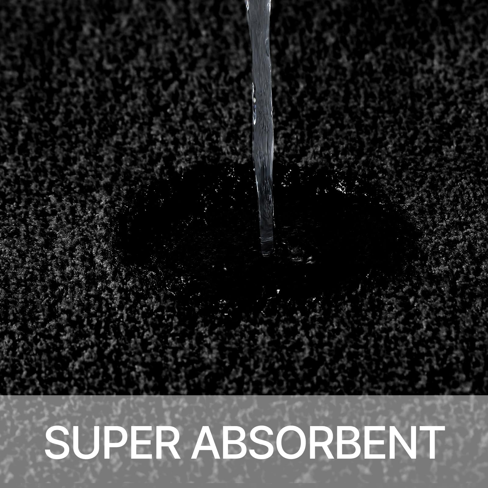 HOMEIDEAS Black color 3-piece rug set complements any bathroom style.