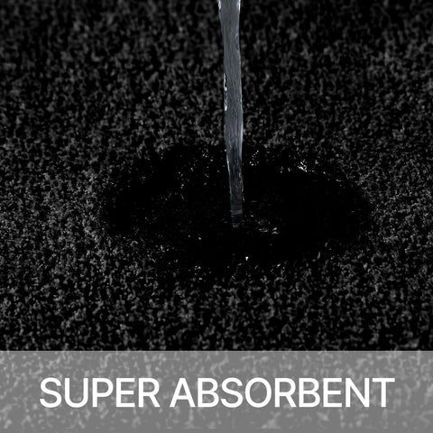 HOMEIDEAS Black color 3-piece rug set complements any bathroom style.