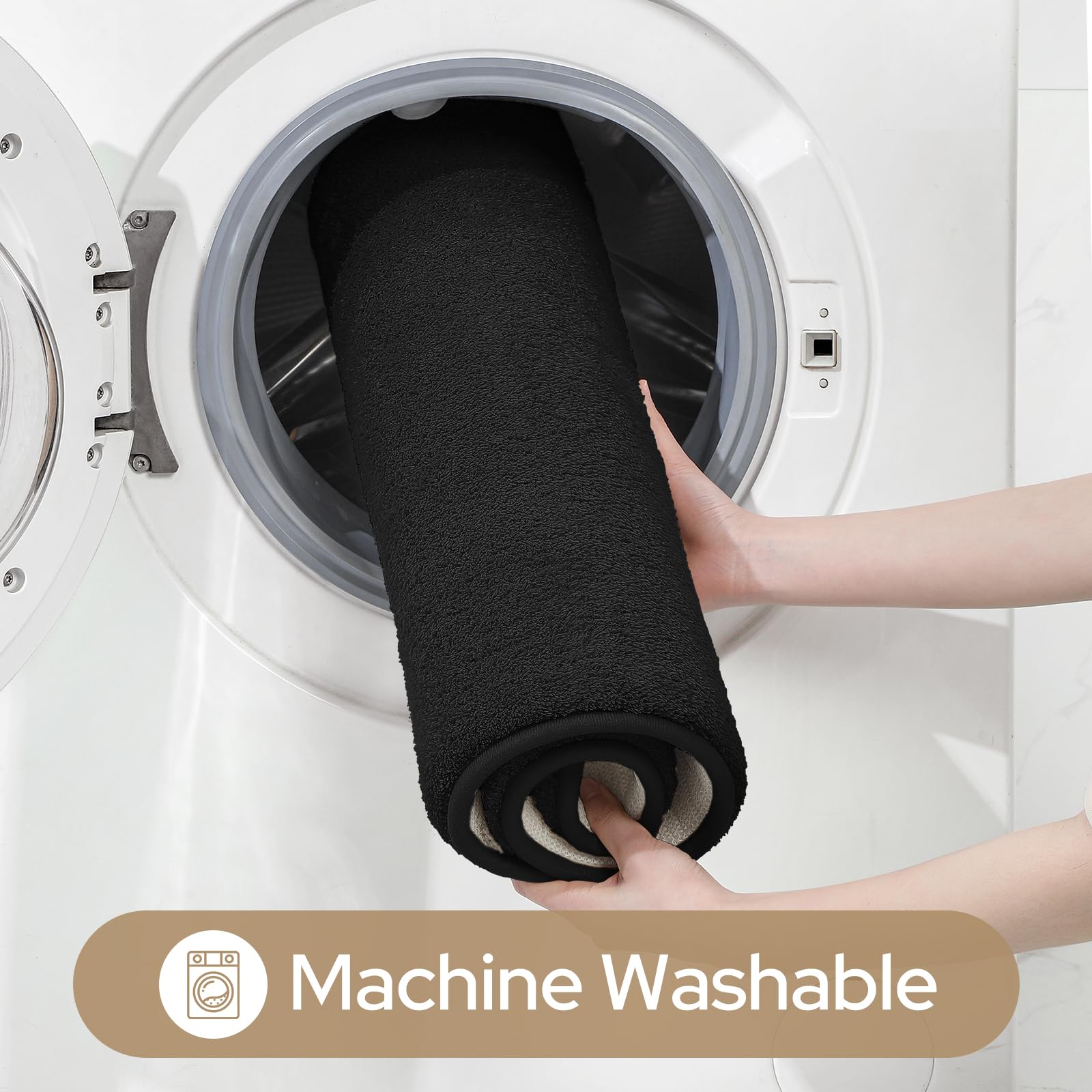 HOMEIDEAS Plush foot-dry mat helps feet feel warm after showers.