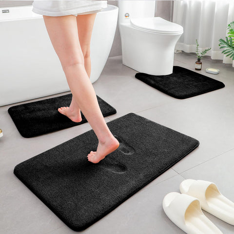 HOMEIDEAS Extra-thick bath mat delivers plush softness and fast moisture absorption.